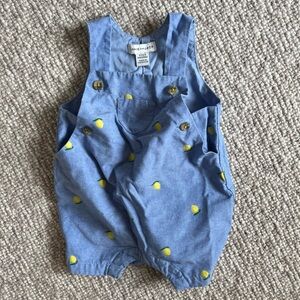 🍋Janie and jack denim embroidered lemon 🍋 overall onesie